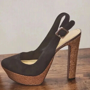 Luxury Rebel black suede platform heel Size 37 1/2